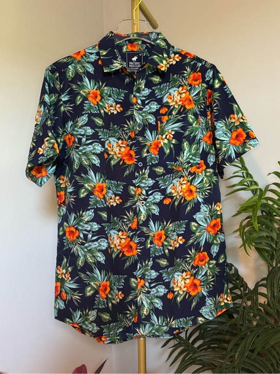 Pacific Polo Club Other - Pacific Polo Club Navy Tropical Floral Aloha Shirt